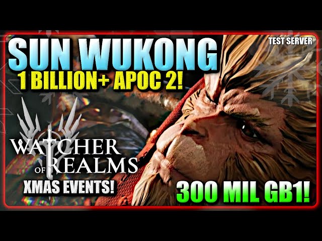 Sun WuKong NEW HERO - 120k Guild Boss 1 & 350k+ Guild Boss 2! | Watcher of Realms - TEST SERVER