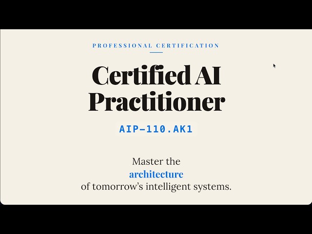 CertNexus CAIP AIP-110 | Master AI, Machine Learning & Model Development
