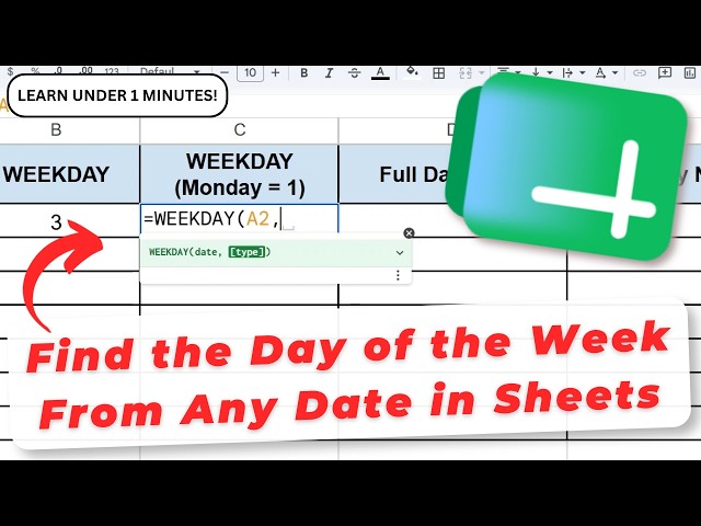 How To Find the Day of the Week From Any Date in Google Sheets