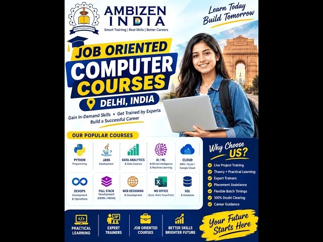 Job Oriented Computer Courses Delhi India | 100% Job Placement Courses in Delhi Noida Gurugram