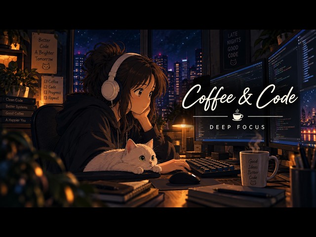 Coffee & Code | Lofi Music for Programmers & Late Night Coding ☕💻 | Deep Focus