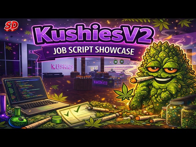 (FiveM) KushiesV2 Job Script Showcase! Advanced Weed Shop Job Script! ESX/QBCORE/QBOX