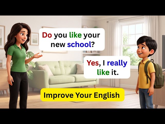 Mom and Son Talk About School | Easy English Conversation | English Speaking Practice #learnenglish 