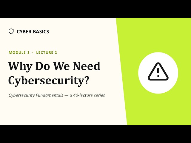 Cybersecurity 101: Why Do We Need Cybersecurity?