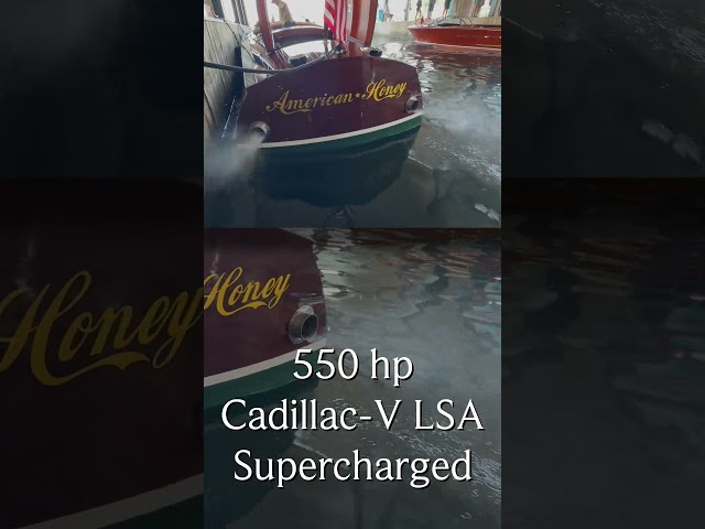 LOUD Wooden Boat Engine Startup | Gar Wood & Cadillac V-Series #shorts
