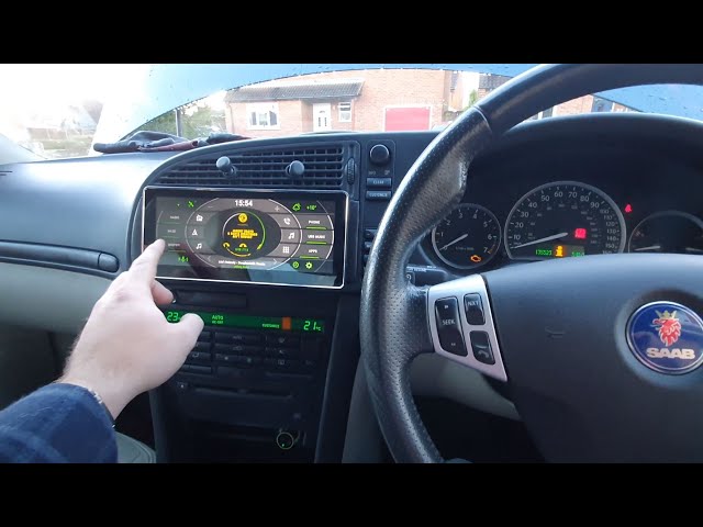 Saab 9-3 2003 - 2006 Joying 8.8 inch Aftermarket Radio and Reverse Cam - Fibre Optics and ICM Bypass
