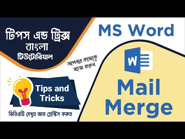 Mail Merge in MS Word Bangla | How to Create Mail Merge | MS Word Mail Merge
