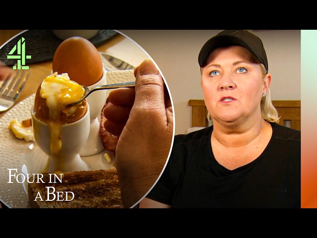 a classic four in a bed competition week of picky guests, raw eggs, and hairy mattresses
