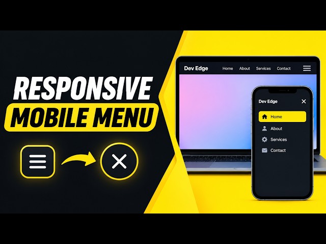 Learn to Build a Responsive Navbar | HTML, CSS & JavaScript for Beginners