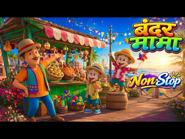 बंदर मामा | Best Hindi Rhymes | Bandar Mama | Non-Stop Kids Collection