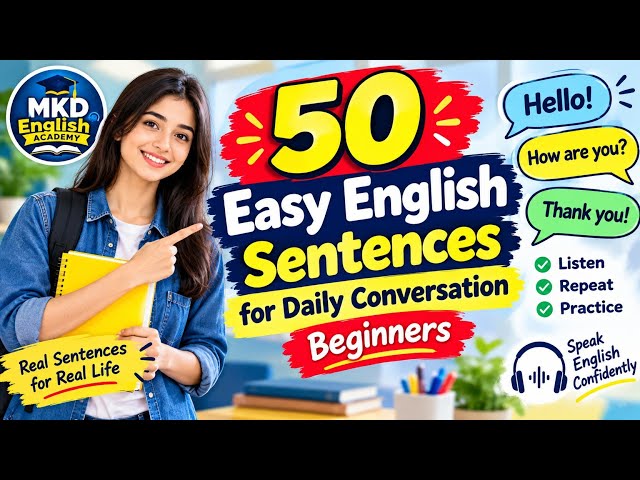 50 Easy English Sentences | Daily Conversation #LearnEnglish #EasyEnglish #EnglishForBeginners
