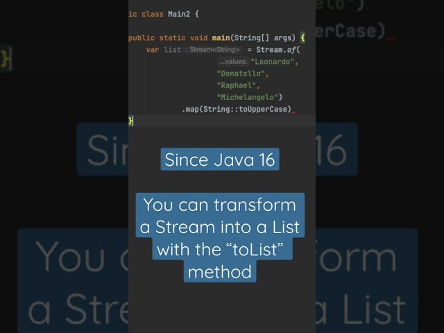 Stream.toList() method replaces long “collect(Collectors.toList()) from Java 16 onwards!