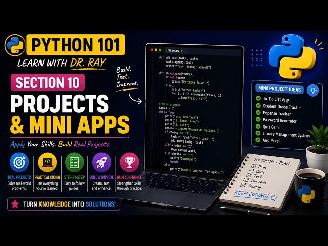 Python 101 | Section 10 | Python Libraries, Packages & Final Project Tutorial | Learn with Dr. Ray
