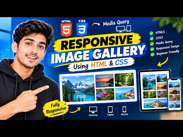 🚀 Learn how to create a Responsive Image Gallery using HTML, CSS, and Media Queries from scratch!