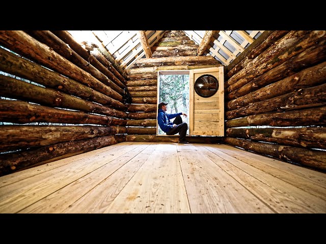 Installing FREE $4000 MILLED Hardwood Floor in My Off Grid Log Cabin!