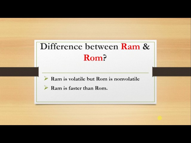 difference between ram and rom