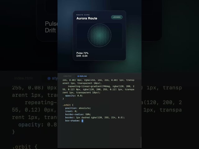 Aurora Route Live Coding #css #code #coding #programming #shorts