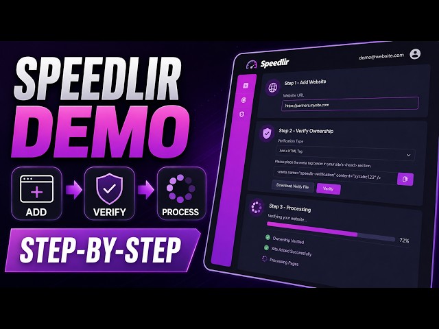 Speedlir Tutorial – Complete Website Setup & Verification Demo?