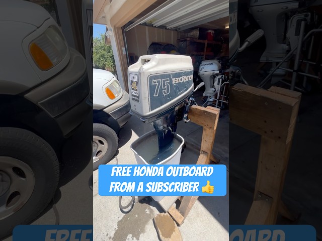 Honda 7.5HP 4 stroke outboard motor running again after replacing some parts #honda#boat#outboard