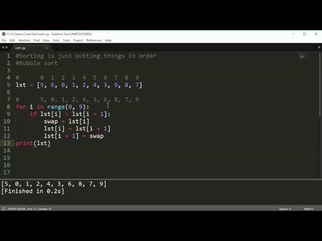 Python Programming Series (Sorting): Bubble sort