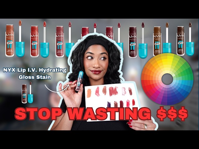 THE SECRET TO FINDING YOUR PERFECT LIP EVERY TIME. 💋🌈✨ | NYX Lip I.V. Hydrating Gloss Stain Swatches