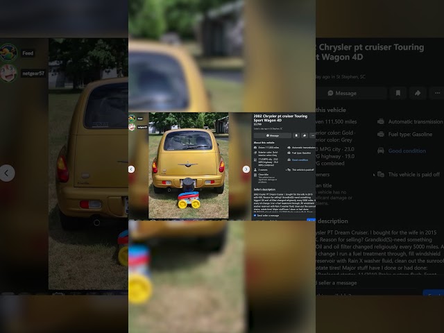The PT Cruiser is all you need. I'd drive it #facebookmarketplace #ptcruiser  #collectorcarfeed