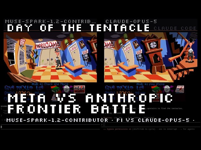 Claude Opus 5 vs Muse Spark 1.2: Two AI Agents Race Through Day of the Tentacle