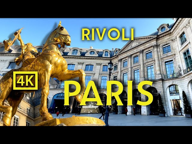 Paris walking Tour: A walk through Rue Rivoli and Place Vandôme - 4K and Stereo Sound