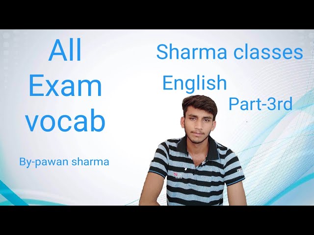 Top Vocabulary Show #03 By-pawan sharma| Sharma Classes
