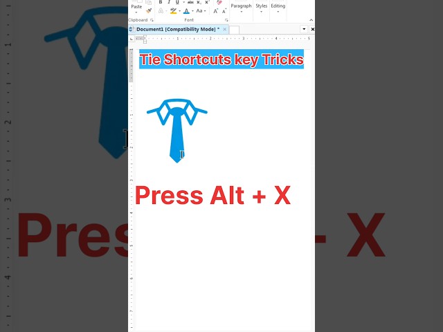 How to create Tie with shortcuts key in MS Word #shorts #trending #msword