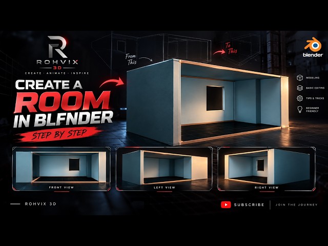 @ROHVIX3D How to Create a Room in Blender | Step-by-Step 3D Modeling