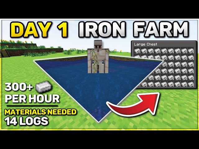 Minecraft Iron Farm DAY 1 - Unlimited Iron 1.19
