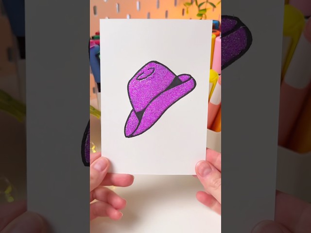 Glitter Art Technique Step by Step Tutorial 🎩 #shorts