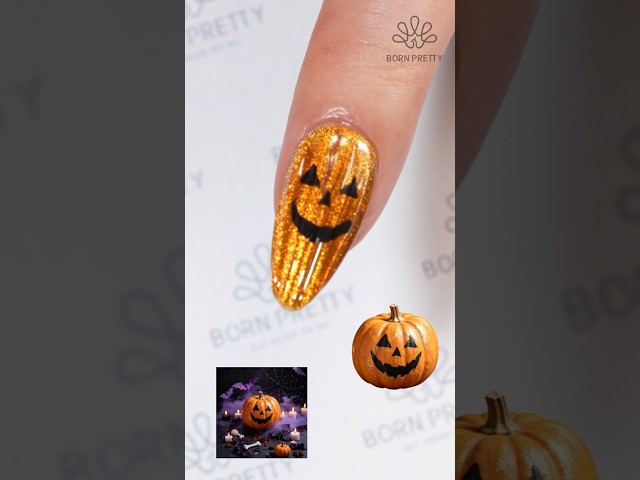 Halloween Pumkin Nail Art | BORN PRETTY
