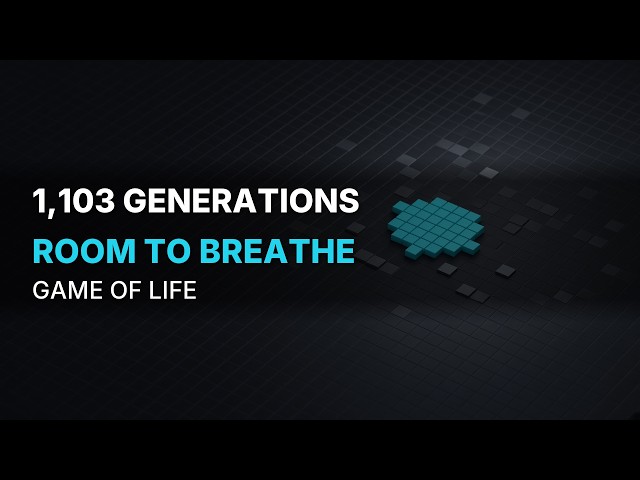 Room to Breathe: the Same 5 Life Patterns on 4× the Field — R-pentomino Hits Its Textbook 1,103