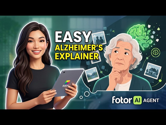 How to Make an Alzheimer’s Motion Graphics Explainer with Fotor Agent | Full Tutorial
