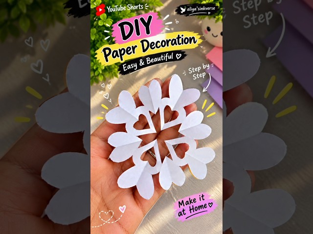 DIY Paper Decoration ✂️ | Easy & Beautiful Paper Craft | Handmade Decoration #shorts#diy