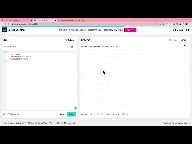 API Request Validation with JSON Schema