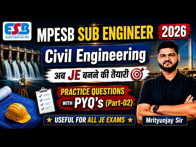 MPESB Sub Engineer Civil Engineering | Practice Questions | PYQs | P-02 | SEWAGE (MSW) | SOM | SA