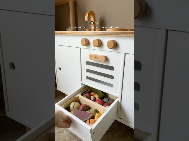 organize our montessori play kitchen with me 🎧 #ASMR