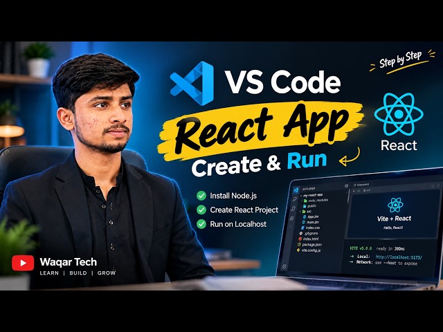 How to Create a React App in VS Code | React + Vite Setup for Beginners