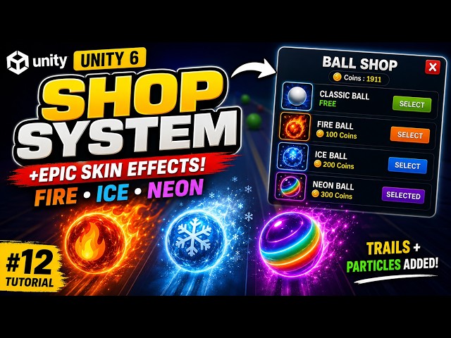 (Ep. 12) I Added EPIC Fire, Ice & Neon Skin Effects to My Unity Game! 🔥❄️🌈 | Unity 6 Tutorial
