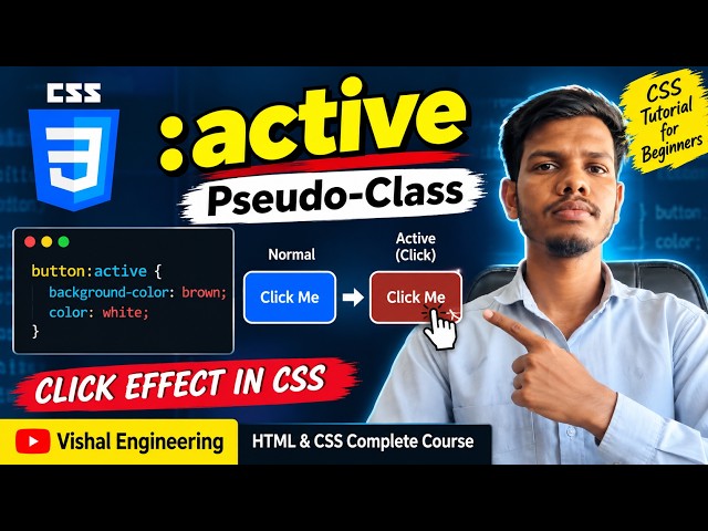 CSS :active Pseudo-Class Explained | Click & Press Effect in CSS | CSS Tutorial for Beginners