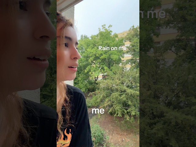 There is a huge thunderstorm and I love rainy weather so here is a snippet of my song Rain On Me :)