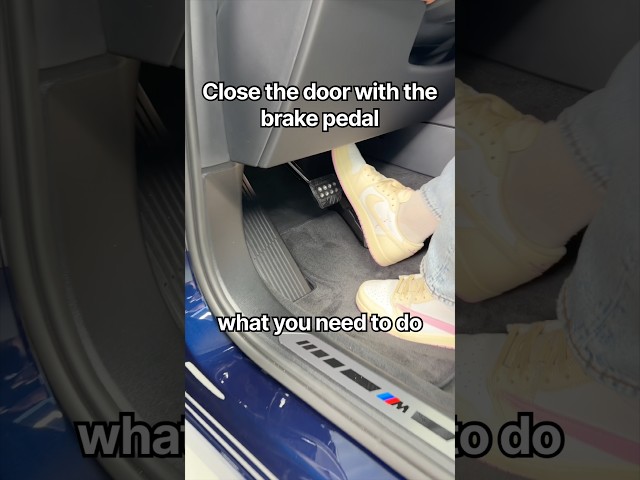 How to close the door with the brake pedal