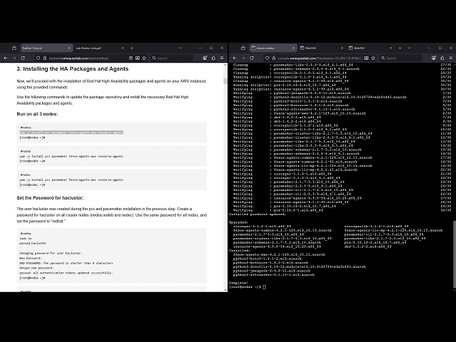 Redhat cluster online Lab : Installing HA Packages