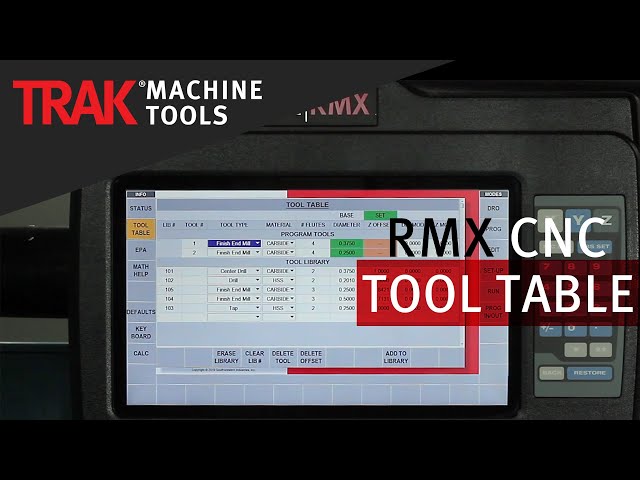 Tool Table | ProtoTRAK RMX CNC | Overview