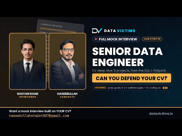 Senior Data Engineer Technical Mock Interview (SQL + PySpark Coding Questions)