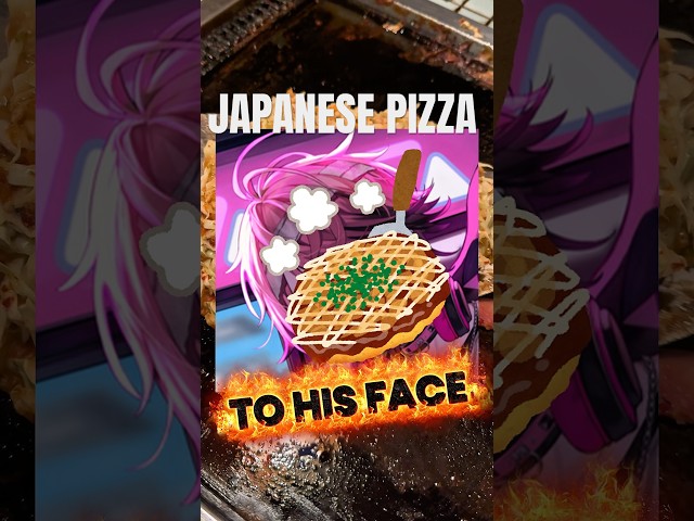I Asked My Foreign Friend To Flip A OKONOMIYAKI ​⁠#dear_u_san #vtuber #otaku #japanese #foodvlog