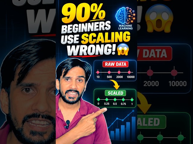 90% Beginners Use Scaling WRONG! 😱 #datascience #machinelearning #youtubeshorts #shorts #viral
